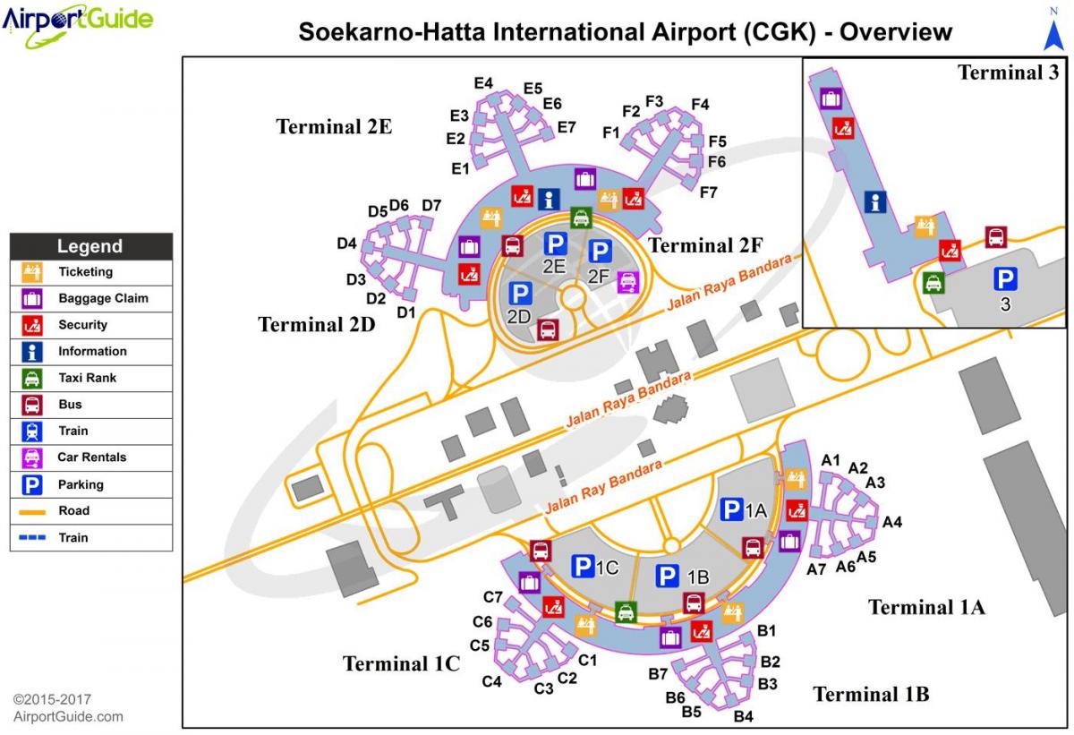 միջազգային օդանավակայանի Сукарно-Хатта քարտեզի վրա