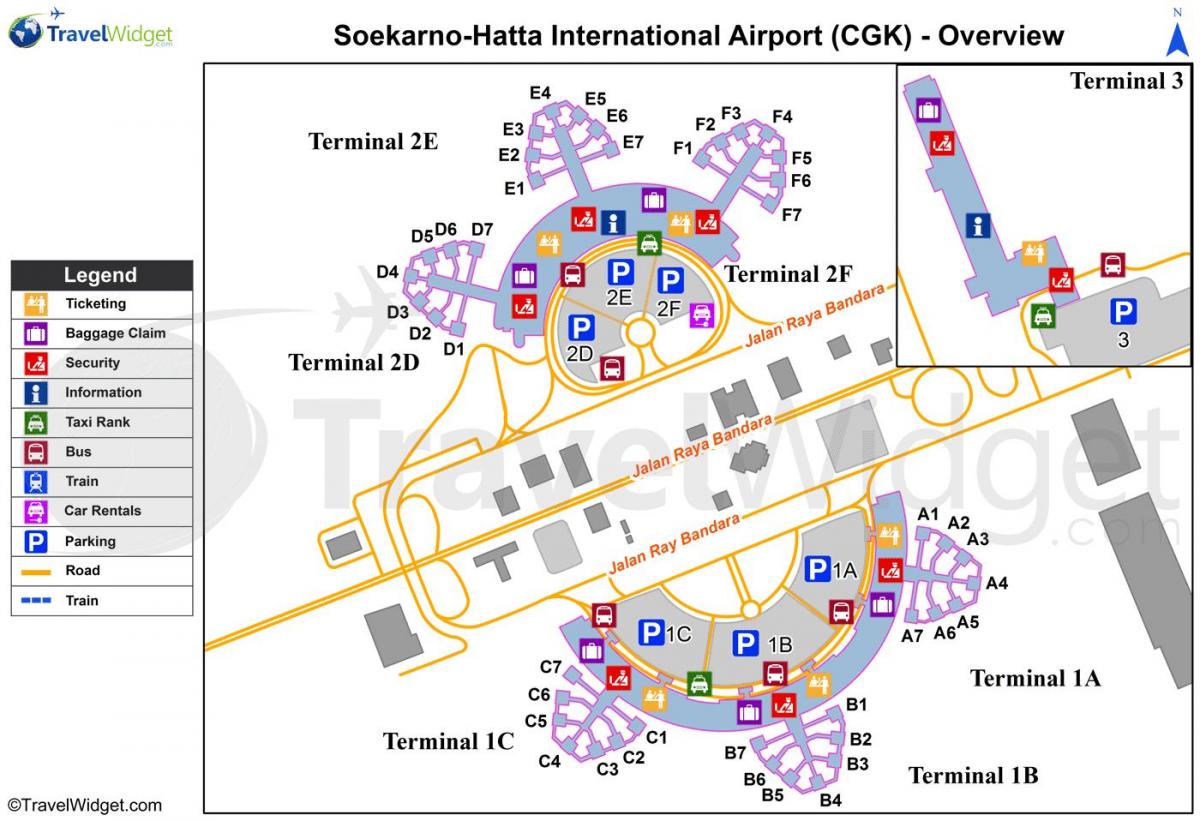Сукарно Хатта օդանավակայանի քարտեզի վրա